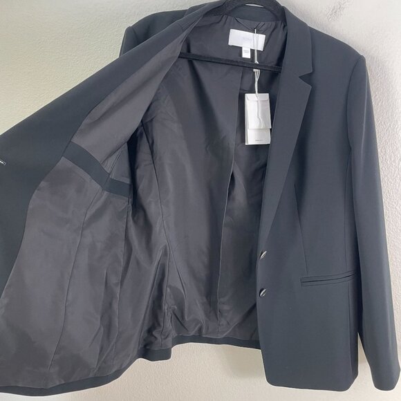 NEW Hugo Boss Womens 14 Black Blazer Two Button Jacket Career Work - Picture 9 of 14
